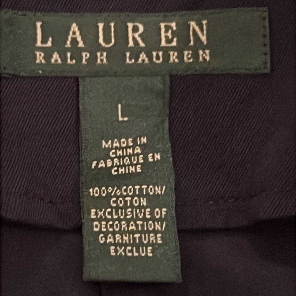 Lauren Ralph Lauren cotton blend Blazer Logo Chest Pocket navy blue size Large - Picture 8 of 8